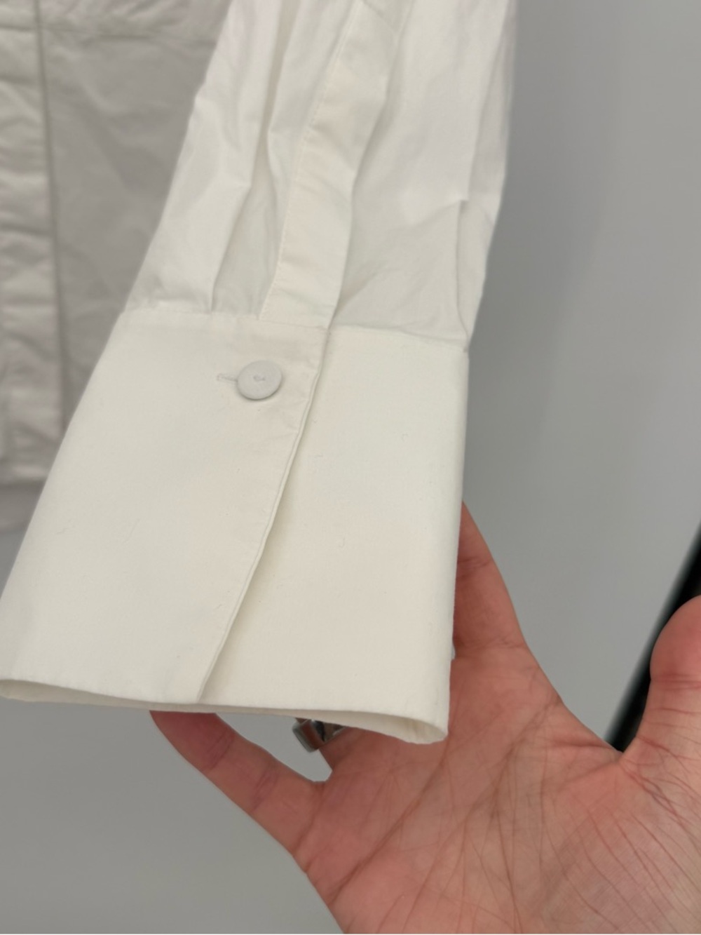 Cos White Button Down Blouse Mandarin Collar Clas… - image 7